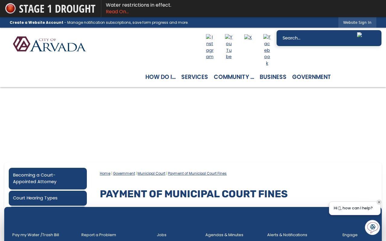 Jefferson County Arvada traffic court docket payment options