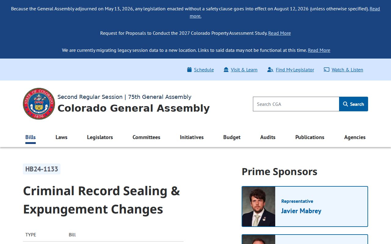 Jefferson County court calendar access and Colorado hearing legislation
