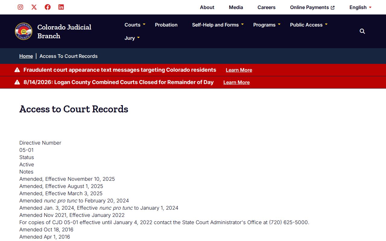 Jefferson County criminal docket public access policy under CJD 05-01