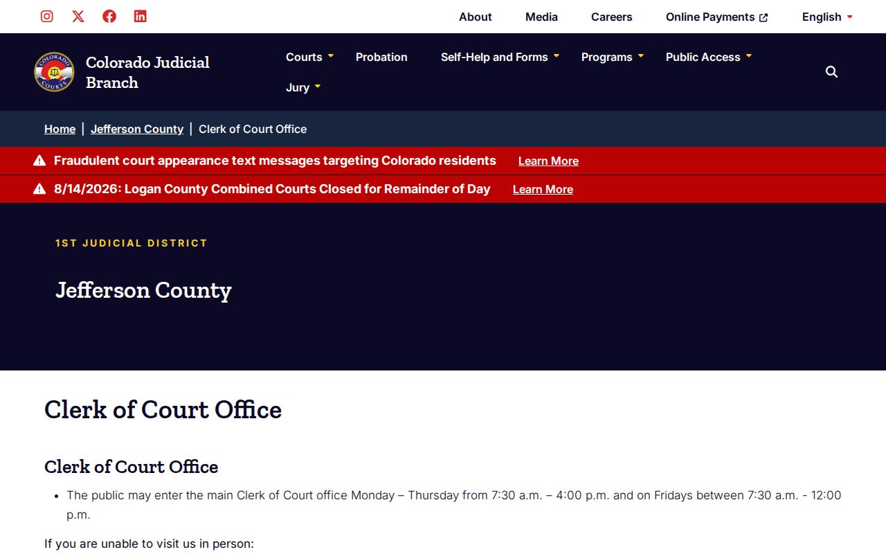 Jefferson Combined Court Clerk and Records office information